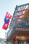 Wahso Asian Grill, Main Street Park City displaying a wonderful Equality themed flag set on the upper balcony. Photo: Logan Sorenson / LmSorenson.Net