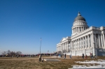 Saturday at the State Capitol, an estimated 5,000 Utahns came out to protest against the horrible air quality that has made national news. Photo: Garrett Allen Photography
