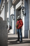 Many attendees wore masks of all designs, including this man that stood next to the capital door for a time. Photo: Garrett Allen Photography