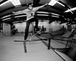 Santiago Bustos, nosegrind across the flat rail out of the bank. Photo: Matthew Windsor