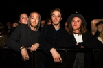(L-R) Brady, Tanner and Dillon Nay get photobombed by a random fan in the background. Photo: Talyn Sherer