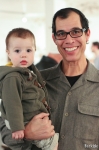 Jorge Rojas (pictured with his son, Emiliano) agrees that Renato Olmedo González arranged a fantastic show. Rojas is on Mestizo Gallery’s exhibitions committee. Photo: John Barkiple