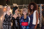 (L-R) Alison Weller, Kim Mau, Stephanie Thongphilack and Crystal Jones all pose as live makeup done by Myke Huncharek Dy is finished up. Photo: Garrett Allen