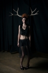 Stylist Mandi Black’s model stops and poses for me quickly as they head up to walk the runway.  Photo: Garrett Allen