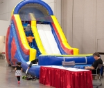 A bounce house and this giant inflatable slide were placed off to one side to keep even the smallest convention goers happy.Photo: www.matthewwindsorphoto.com