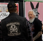 One of the OG tattoo artists Good Time Charlie was in town from Modesto, CA representing his shop End Of The Trail Tattoo. Photo: www.matthewwindsorphoto.com