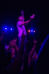 Jason DeVore of Authority Zero commands the fans to join him in the punk madness he is about to create. Photo: Talyn Sherer