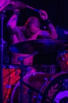 Authority Zero's drummer Sean Sellars prepares to smash some cymbals. Photo: Talyn Sherer