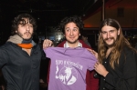 King Washington members Tyson Kelly, George Krikes and Billy Lee take a moment with new fans to pose for a quick pic with their styling Purple T, at In The Venue. Photo by: Logan Sorenson / LMSorenson.net