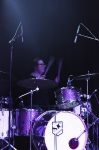 Drummer Tommy Rose pummeling the sound into the ears of an appreciative audience ears. Photo by: Logan Sorenson / LMSorenson.net