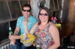 Michael Belloumini and Tori Hernandez examine Hernandez’s gift basket. She’s a raffle winner with a fresh $50 gift certificate to Tomorrow’s House, located downtown on Broadway. Photo by John Barkiple.