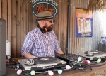 Jesse Stewart spins through his set at the Bunny Hop turntable station. Photo by John Barkiple.