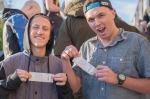 Gabe Stout (L) and Indy Heaton (R) stand in line, beyond excited for their first time getting to see The Glitch Mob in person. Photo: Garrett Allen Photography