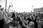 The crowd really wanted those free Google Fiber T-shirts. Photo: Gilbert Cisneros