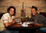 (L-R) Slow Food board members Adam Kreisel and Chantelle Bourdeaux take a seat and talk about the local food movement in Salt Lake. Photo: Talyn Sherer