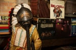 The Native American in the gas mask protects the records so as not to throw off the mood of the bar. Photo: Talyn Sherer
