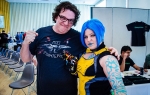 Special Guest Chris Rager giving his best Mr. Torgue sneer with Borderlands 2 fan and Siren cosplayer Jenette Brown. Photo: Matt Brunk (unlifephotography.com)