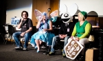 Chris Rager shared the judging duties with local cosplayers Julie Johnson as Navi, Chris Langan as Deadmaus, and Selinda as Link. Photo: Matt Brunk (unlifephotography.com)