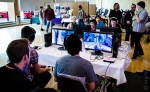 Gaming Cuisine Competitive League players duking it out in Halo 4. The GCCL also announced a name change to "The Hive Gaming League" during the con. Photo: Matt Brunk (unlifephotography.com)
