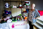 Bonnie from The Pink Castle has been making fleece hats for 8 years! She sells them regularly at cons, but you can also find her on Etsy (http://www.etsy.com/people/thepinkcastle). Photo: Matt Brunk (unlifephotography.com)