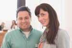 Alejandro Mora of Equality Utah and Event Host Anne Cummings greeting guests at Gods, Heroes and Monsters. Photo: Logan Sorenson / LmSorenson.net
