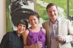 (L–R) Lisa McCune, Tatiana Subbotin and Ryan Chatterton, enjoying the opening exhibit at Studio Elevn. Photo: Logan Sorenson / LmSorenson.net