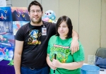 Julie and Javie Ybarra of Ika Boushi (http://www.etsy.com/shop/ikaboushi) in front of the booth that they run with their father, Fernanado Ybarra. Photo: Matt Brunk (unlifephotography.com)