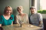 (L-R) Shauna, Jillian and Dan Christofferson grab a booth near the window and talk about Dan's design work at Rye. More of Dan's work can be viewed at www.beeteeth.com. Photo: Talyn Sherer