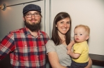 (L-R) Josh Rosenthal of Chaming Beard poses for a photo with his wife Becky and their son Everett. Photo: Talyn Sherer