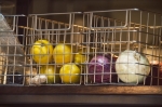 Fruit and vegetables sit atop a shelf on display for the patrons at the bar. Photo: Talyn Sherer