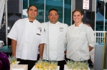 (L-R) Robert Hunter, Chef Thomas Olvera and Brooke Hullinger of The Grand America pose for a photo in front of their signature creations. Photo: Talyn Sherer