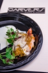 Carvers' sample plate was the Crab and Panko Stuffed Shrimp consisting of fresh crab, red peppers, onion, celery and egg tossed together, then stuffed into a large shrimp and topped with Panko bread crumbs, parmesan cheese and bearnaise sauce. Photo: Talyn Sherer