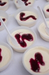 For dessert we are treated to the Vanilla Panna Cotta shot with blueberry compote from Zucca Trattoria. Photo: Talyn Sherer