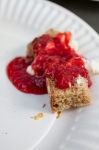 From Scratch gives us a bite of their house made bread with a raspberry sauce and house made butter. Photo: Talyn Sherer