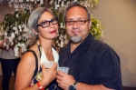 (L-R) Erika Palmer and Mike Reidel, SLUG's premium beer reviewer, pose for a quick photo while talking about the art and beer pairings. Photo: Talyn Sherer