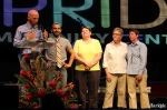 L-R: Derek Kitchen, Moudi Sbeity, Kate Call, Laurie Wood, and Kody Partridge were five of the six plaintiffs in Kitchen v Herbert served as Grand Marshals for Pride 2014. Not pictured: Karen Archer, Kate Call's wife. Photo by John Barkiple.