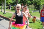 Sara and Krissy have made a tradition of walking the Pride 5k every year. Photo by John Barkiple.