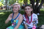 Jaimy came to dance, now she’s relaxing with Lewis. Photo by John Barkiple.