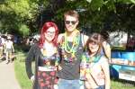 Haley, Nick and Mary keep it colorful at Pride. Photo by John Barkiple.