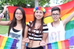 Lisa, Debbie and Jasmine have enough rainbow magic for their own parade. Photo by John Barkiple.