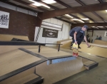 Brian Sweat, Airwalk off the funbox. Photo: Joshua Joye