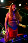 Alex Colledge of The Season of the Witch has a powerful voice, while also providing the various percussion sounds for the band. Photo: Garrett Allen