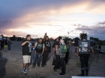 A local group of dudes fronting and goofing off between band sets. Say hi to the bird! Photo: Joshua Joye
