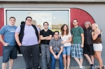 Among the first in line for the sold out show; Brent Goulding, Chris Atkin, Sean, Steve, Rachel and Ryan Aaron. With new, line friends Scott Frederick and Lynette Couten. All eager and awaiting the 7pm mark. Photo: Logan Sorenson / LMSorenson.net