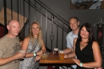 (L–R) Sean and Tanya Meegan and Marcel and Lisa Vandersteen enjoy a cocktail before OK Go takes the stage. Photo: Logan Sorenson / LMSorenson.net