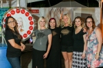 Ramona, Haleigh, Leila, Chereneh, Hunter, and Natalie get ready to spin the wheel for prizes from Skinworks School of Advanced Skin Care. Photo: John Barkiple