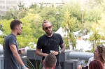 Cody Derrick of cityhome COLLECTIVE gathers with friends on the Craft Lake City VIP Patio for cocktails. Photo: @LmSorenso