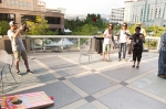 The great tradition of cornhole, being upheld in the VIP Patio. Photo: @LmSorenson
