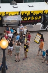 Long lines form for various vendors and food trucks, CupCop korean bbq is a festival favorite. Photo: @LmSorenson