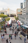 The KRCL stage and multiple vendors take over the lower pavillion area in downtown SLC. Photo: @LmSorenson